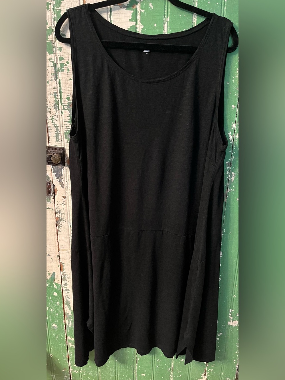 EILEEN FISHER Dress Cotton / Hemp Black Tunic Size 2X